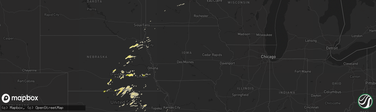 Hail map in Iowa on April 1, 2015