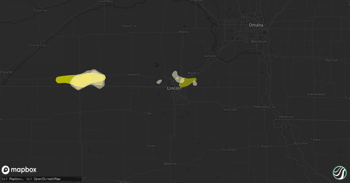 Hail map in Lincoln, NE on April 1, 2015