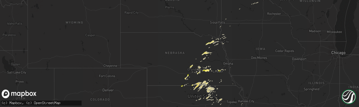 Hail map in Nebraska on April 1, 2015