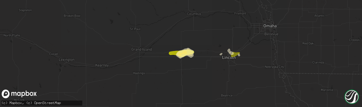 Hail map in York, NE on April 1, 2015