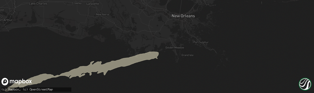 Hail map in Chauvin, LA on April 1, 2016