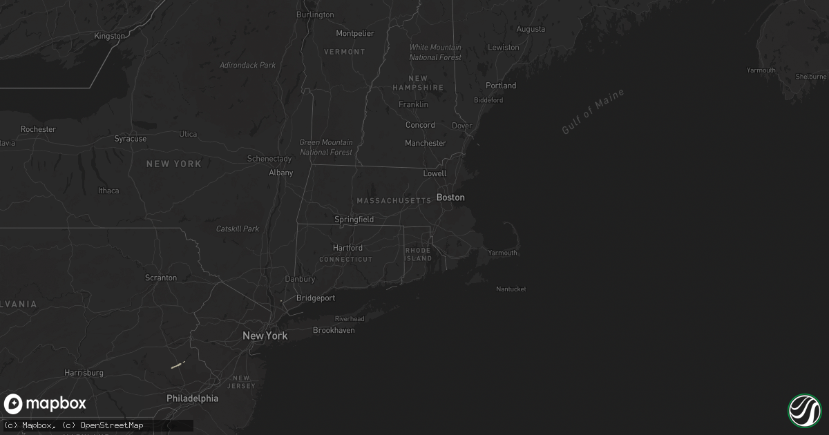 Hail map in Connecticut on April 1, 2016