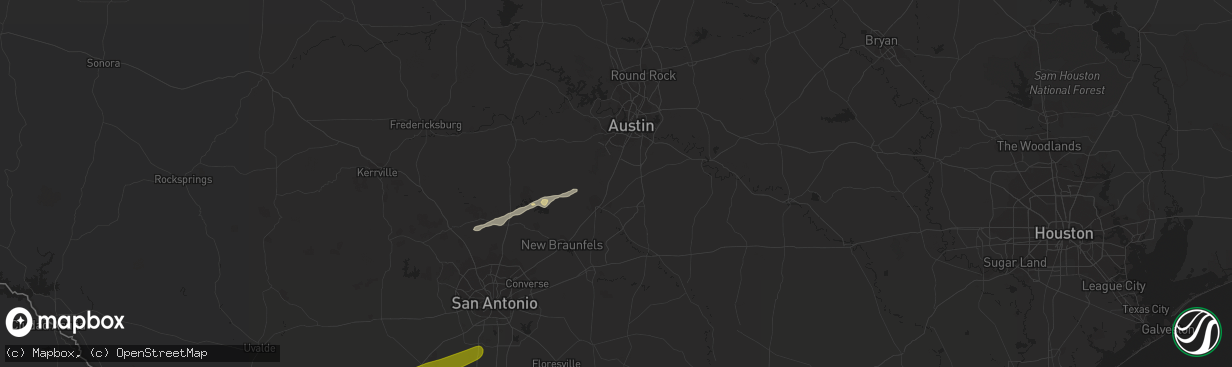 Hail map in Kyle, TX on April 1, 2016