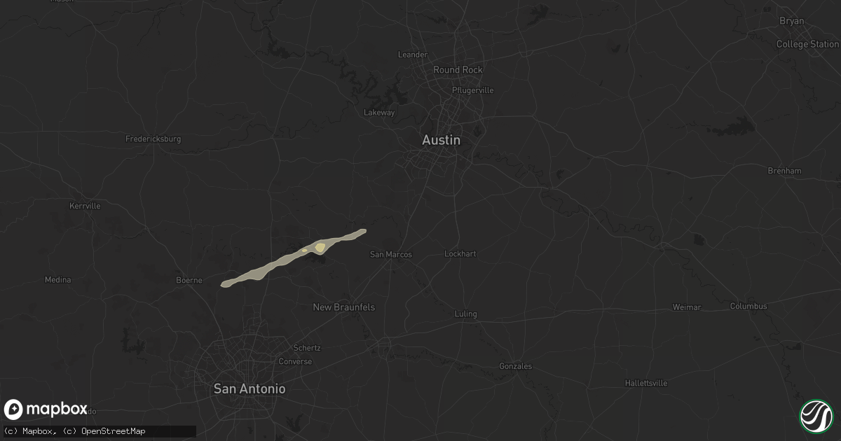 Hail map in Kyle, TX on April 1, 2016