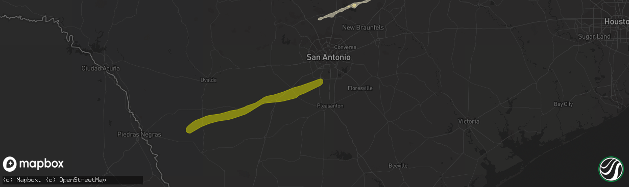 Hail map in Poteet, TX on April 1, 2016