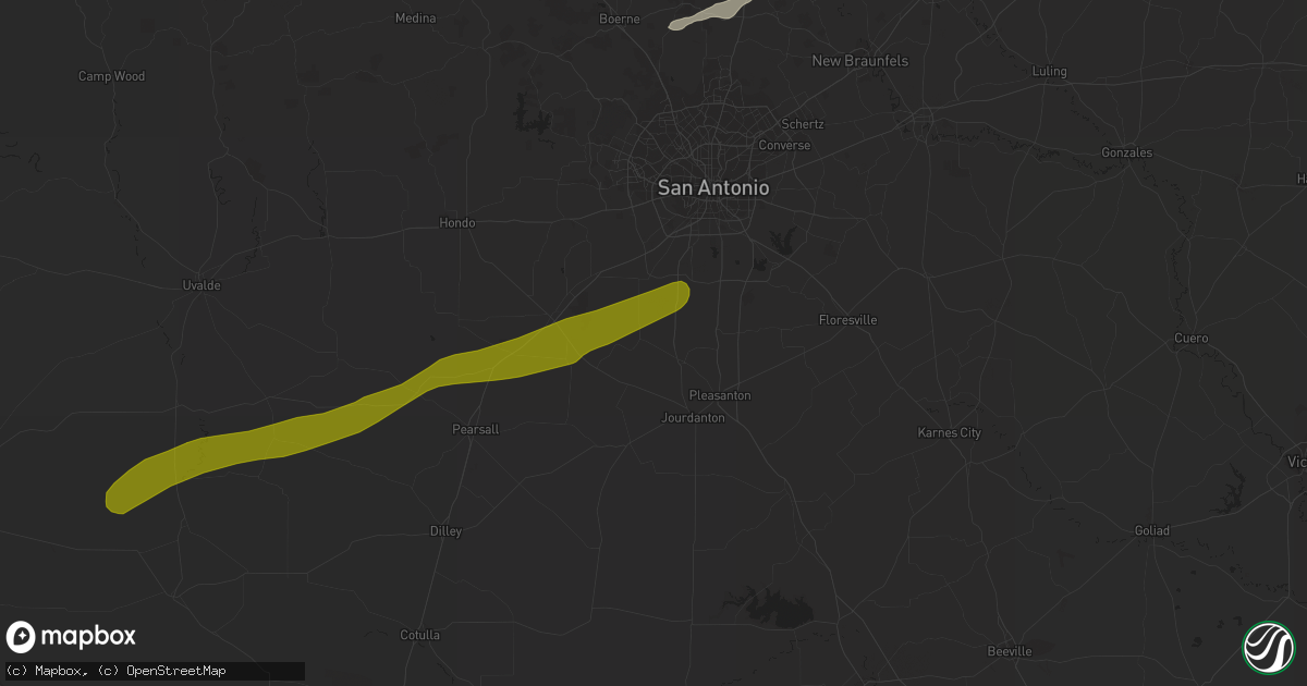 Hail map in Poteet, TX on April 1, 2016