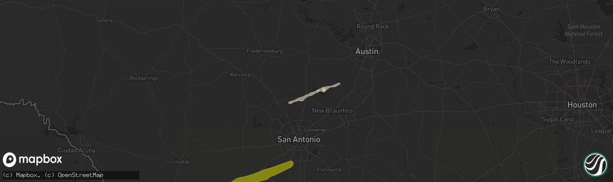 Hail map in Spring Branch, TX on April 1, 2016