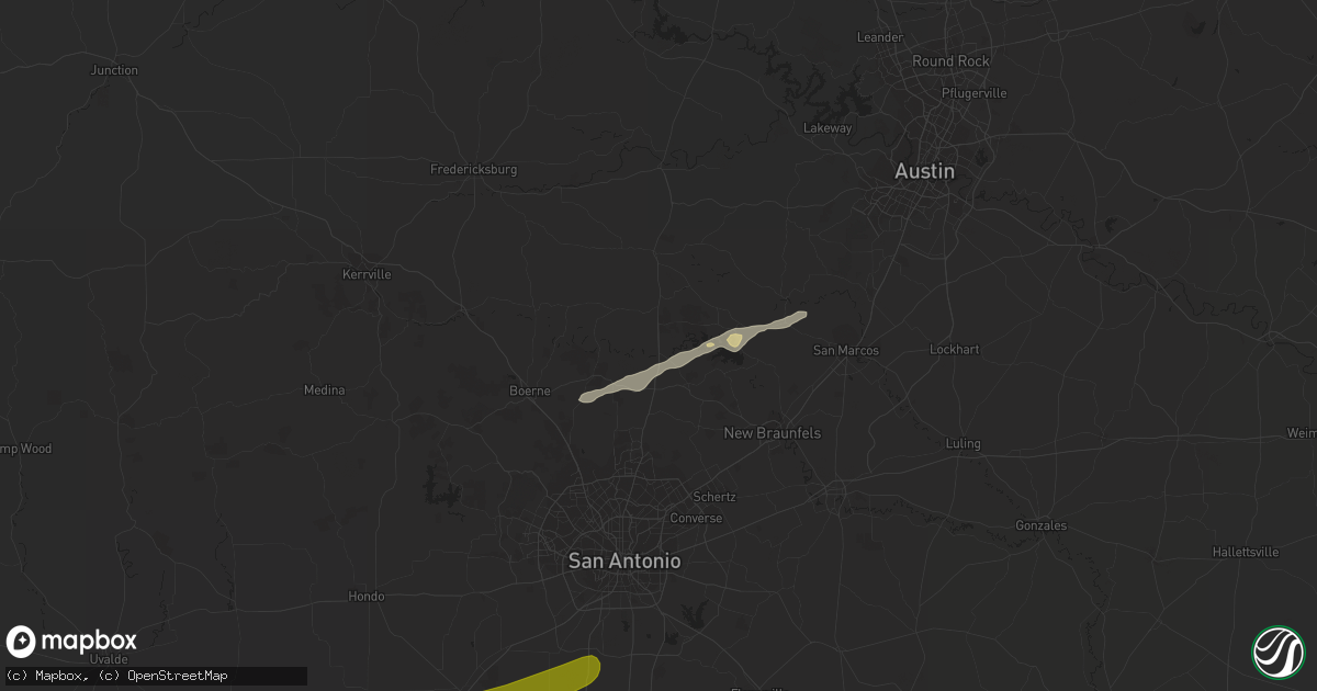 Hail map in Spring Branch, TX on April 1, 2016