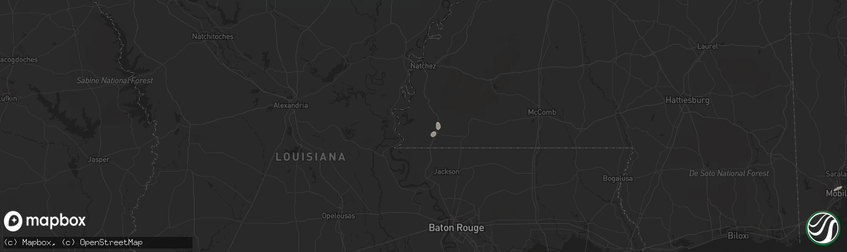 Hail map in Woodville, MS on April 1, 2016