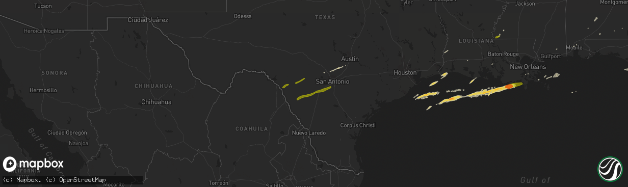 Hail map on April 1, 2016