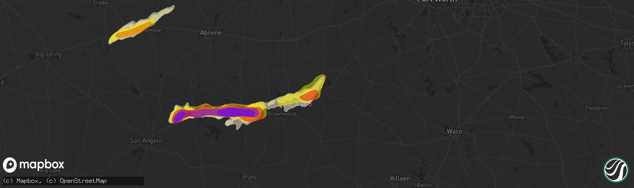 Hail map in Comanche, TX on April 1, 2017