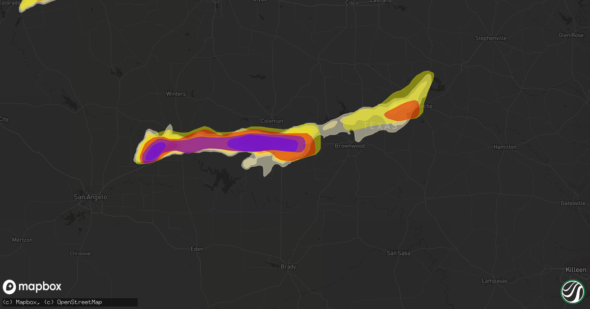 Hail map in Santa Anna, TX on April 1, 2017
