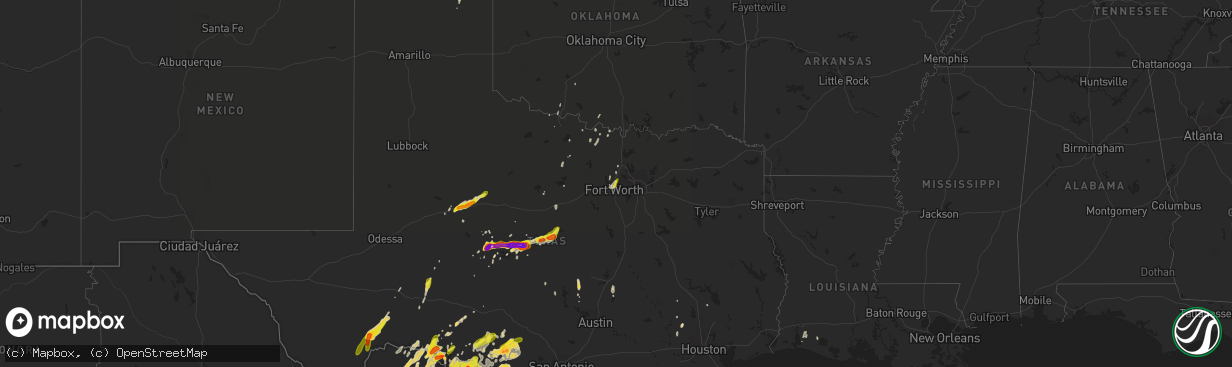 Hail map on April 1, 2017