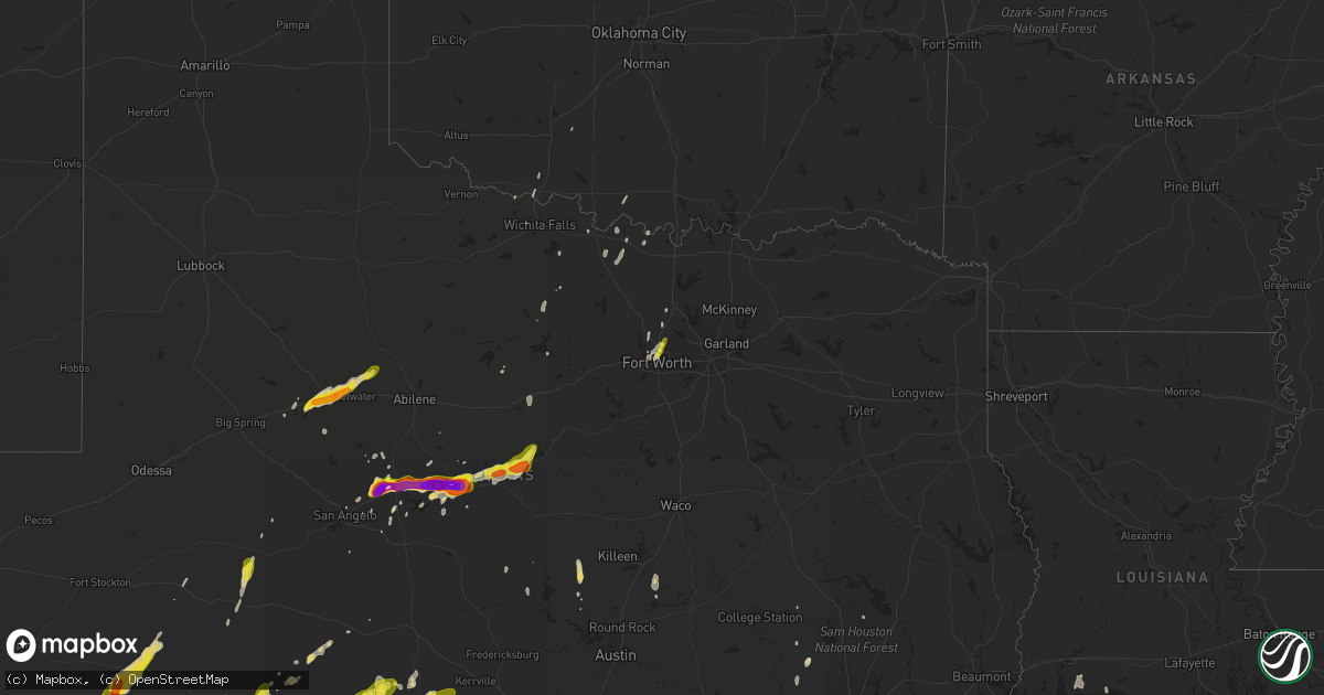 Hail map on April 1, 2017