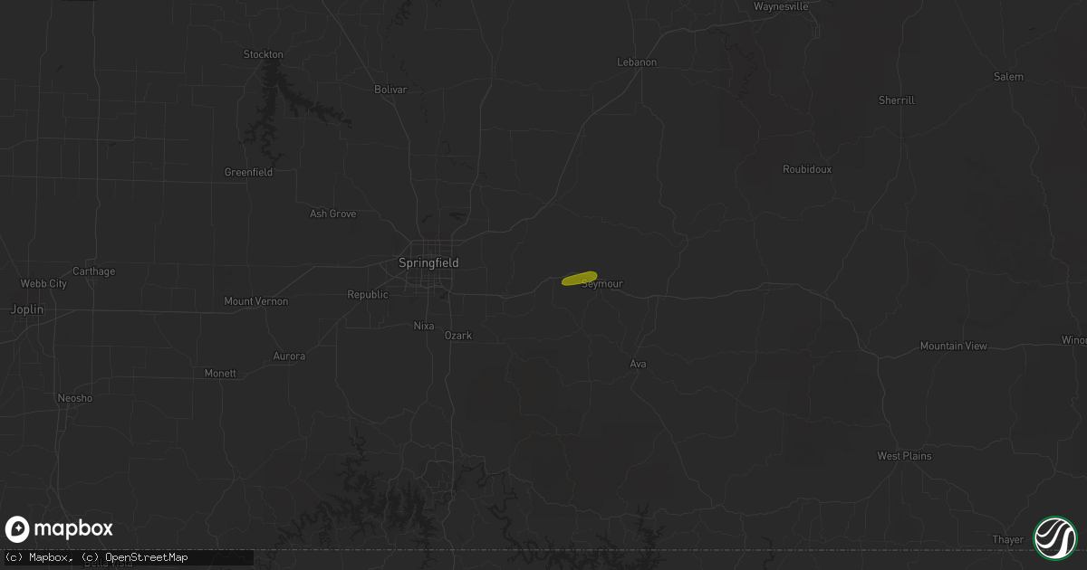 Hail map in Fordland, MO on April 1, 2018