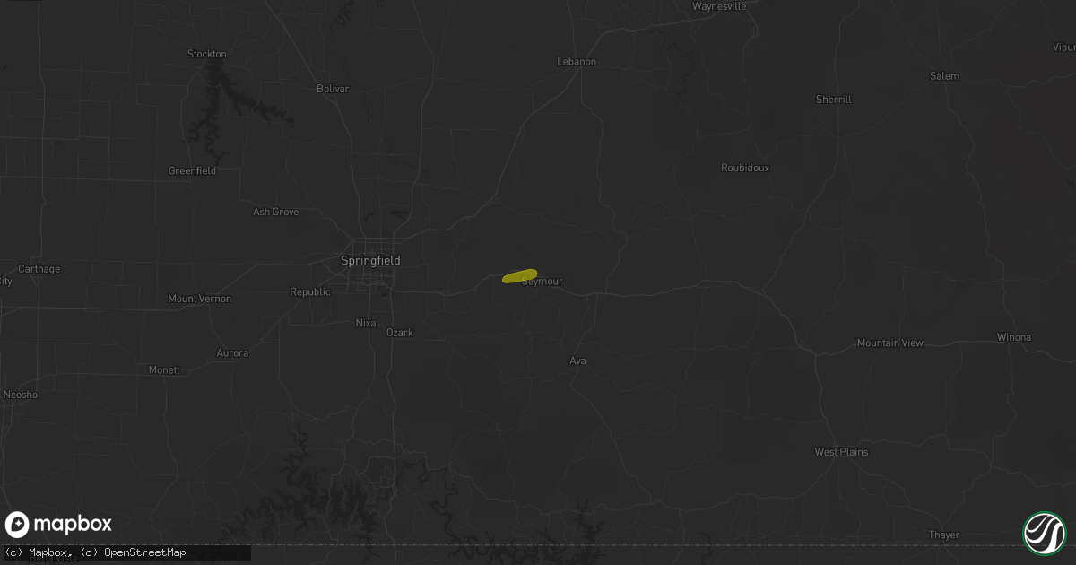 Hail map in Seymour, MO on April 1, 2018