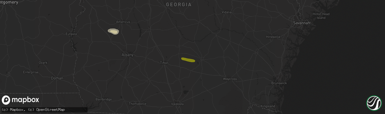 Hail map in Ambrose, GA on April 1, 2023