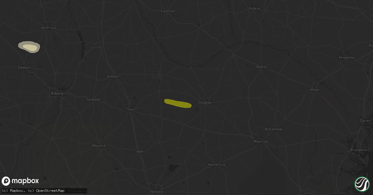 Hail map in Ambrose, GA on April 1, 2023