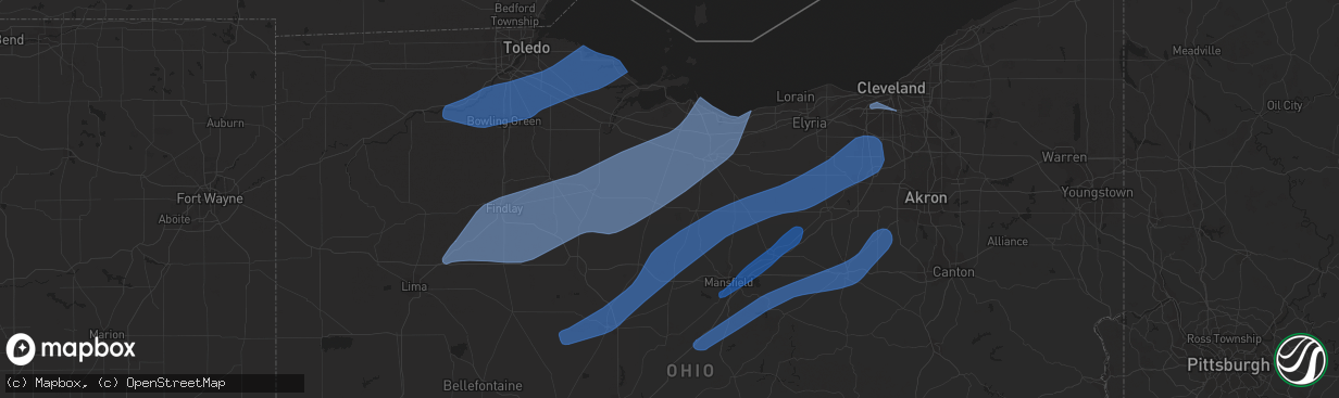 Hail map in Bowling Green, OH on April 1, 2023