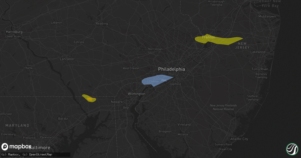 Hail map in Brookhaven, PA on April 1, 2023