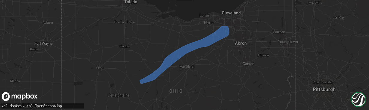 Hail map in Bucyrus, OH on April 1, 2023