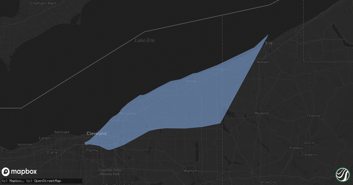 Hail map in Chardon, OH on April 1, 2023