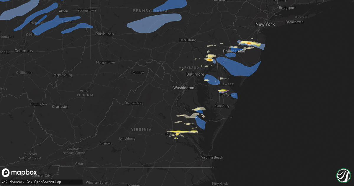 Hail map in Delaware on April 1, 2023