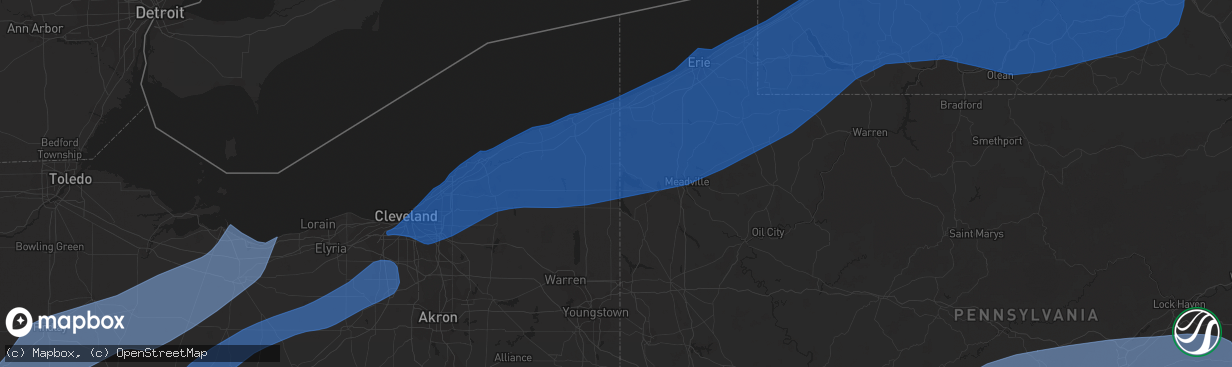 Hail map in Eastlake, OH on April 1, 2023