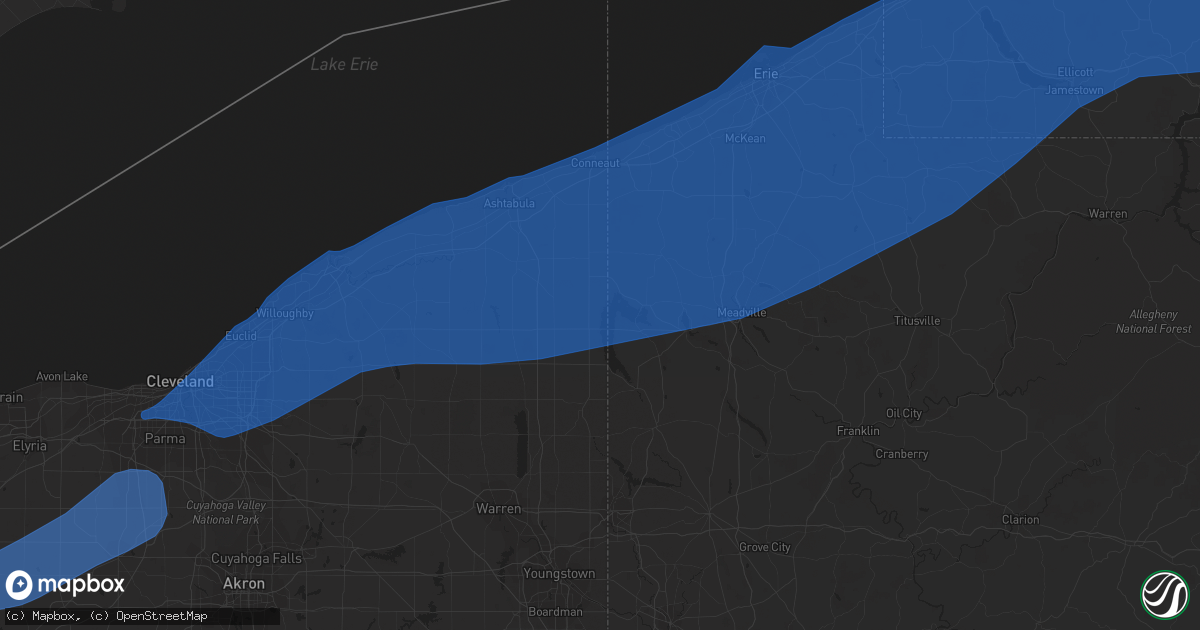 Hail map in Eastlake, OH on April 1, 2023