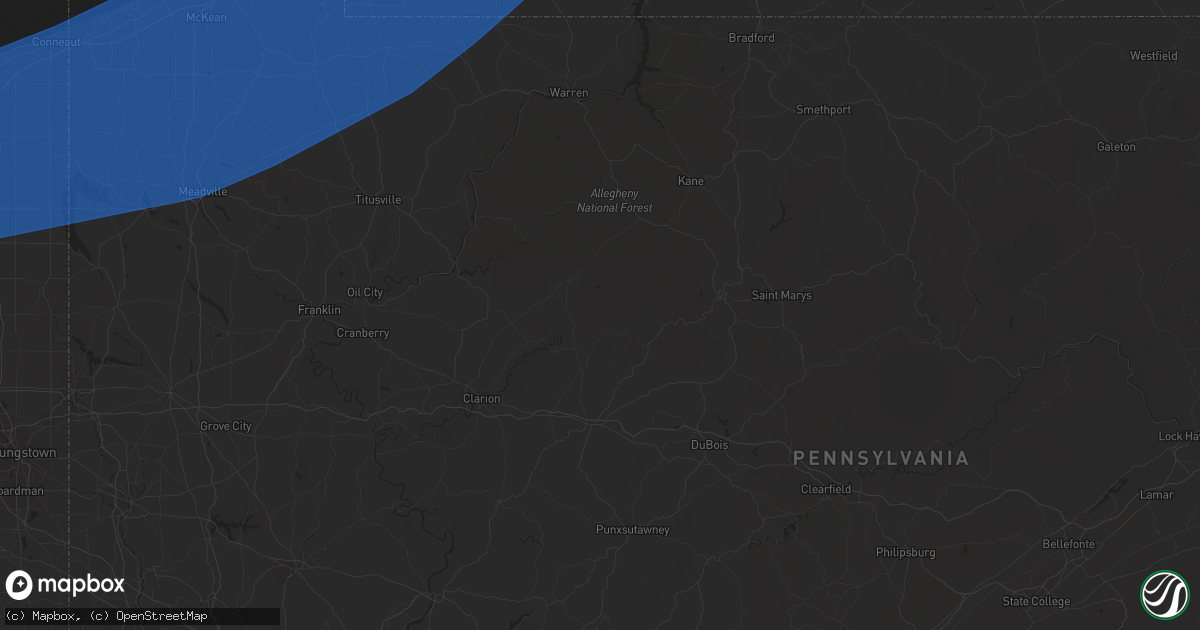 Hail map in Elmira, NY on April 1, 2023