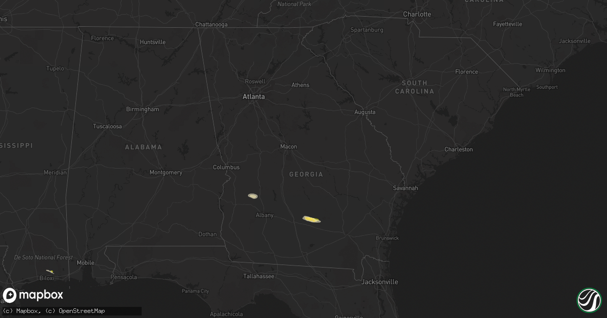 Hail map in Georgia on April 1, 2023