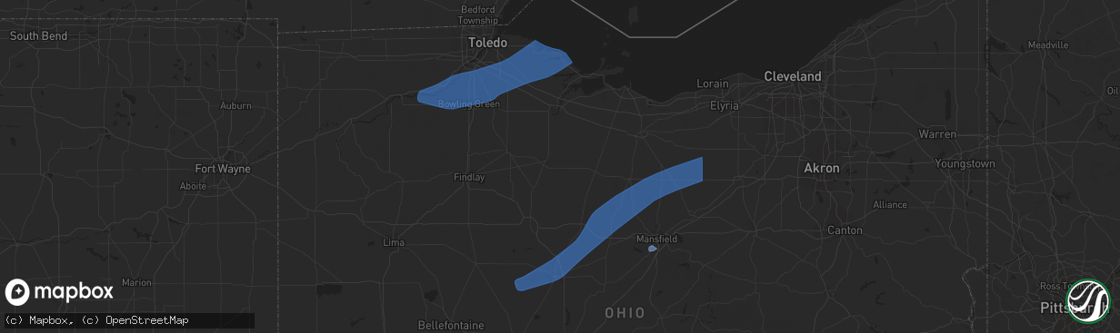 Hail map in Greenwich, OH on April 1, 2023