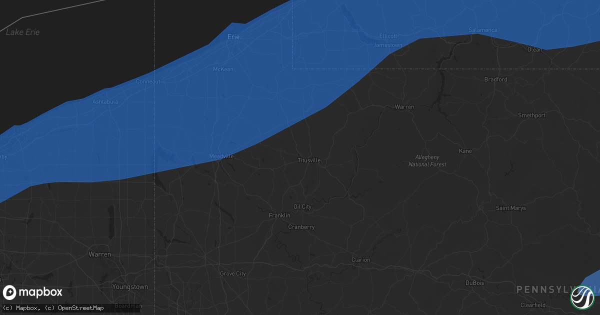 Hail map in Hamburg, NY on April 1, 2023