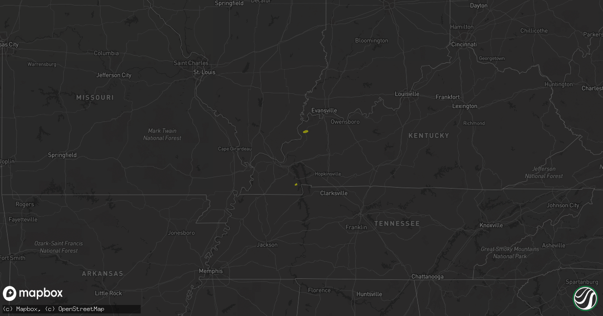 Hail map in Kentucky on April 1, 2023