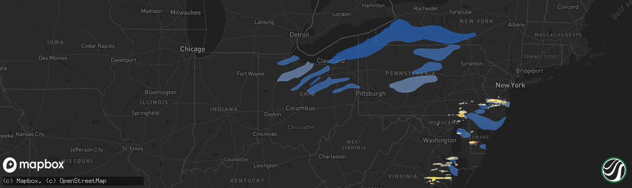 Hail map in Ohio on April 1, 2023