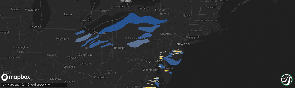 Hail map in Pennsylvania on April 1, 2023