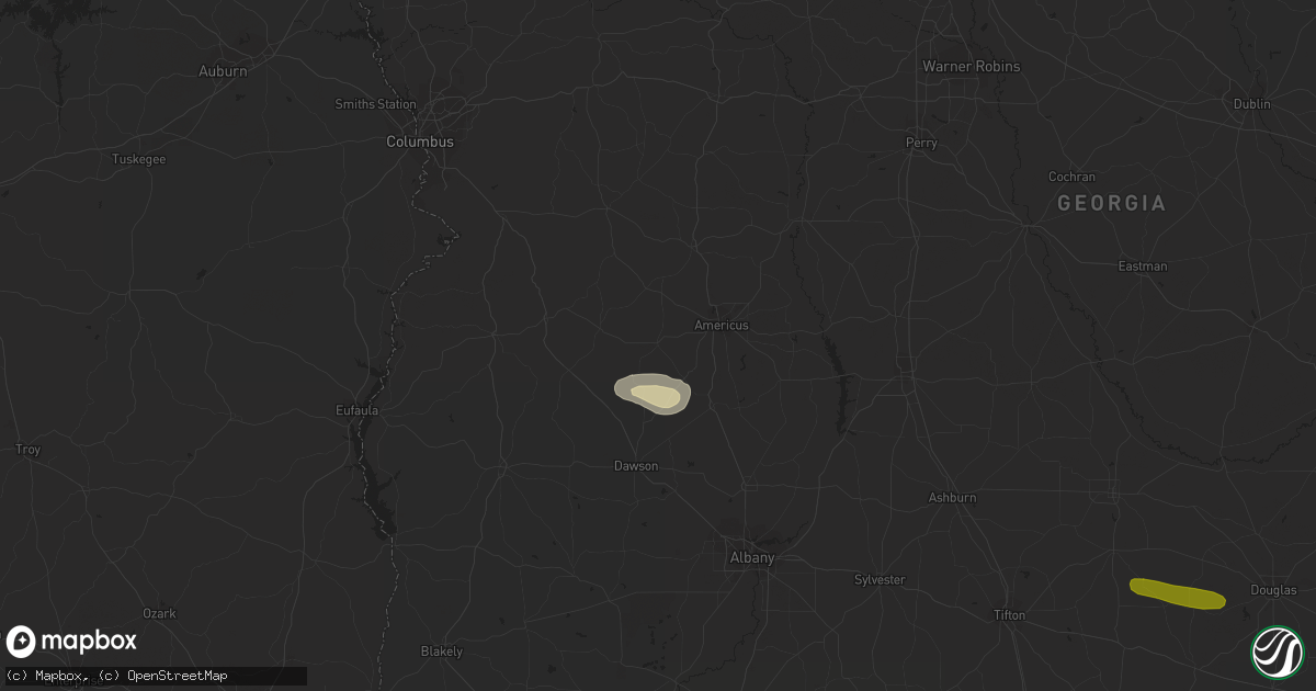 Hail map in Plains, GA on April 1, 2023