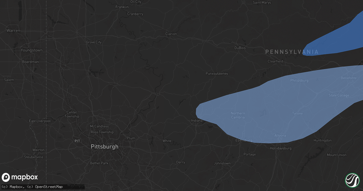 Hail map in State College, PA on April 1, 2023
