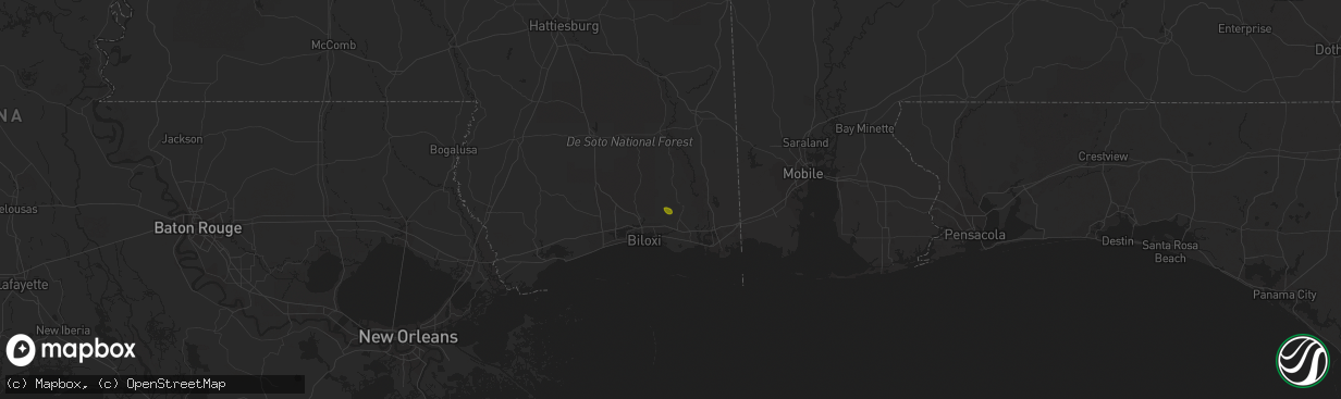 Hail map in Vancleave, MS on April 1, 2023