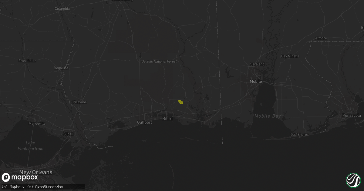 Hail map in Vancleave, MS on April 1, 2023