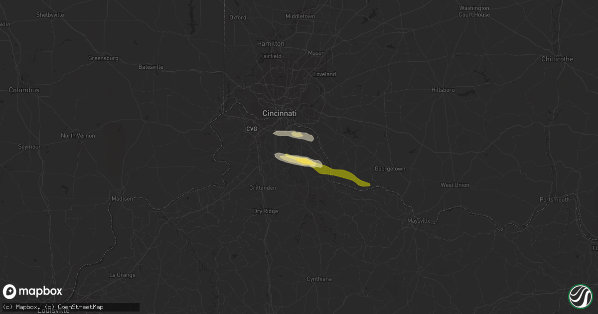 Hail map in Alexandria, KY on April 1, 2024