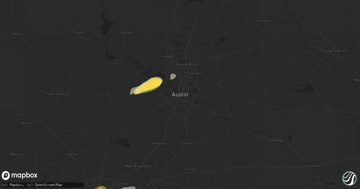 Hail map in Austin, TX on April 1, 2024