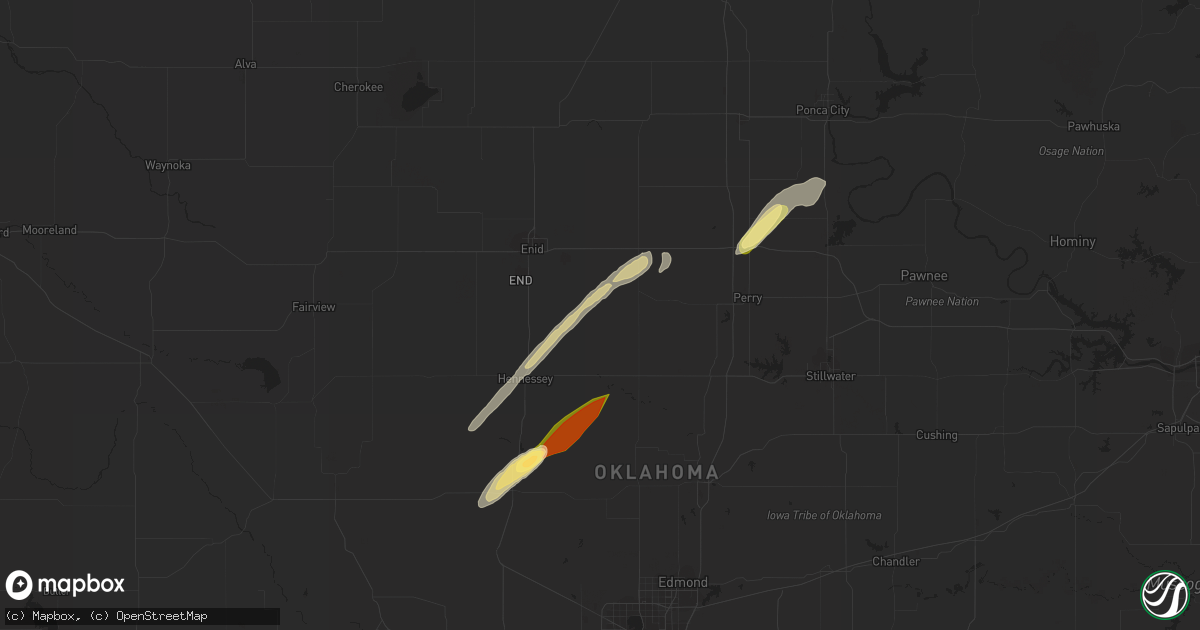 Hail map in Douglas, OK on April 1, 2024