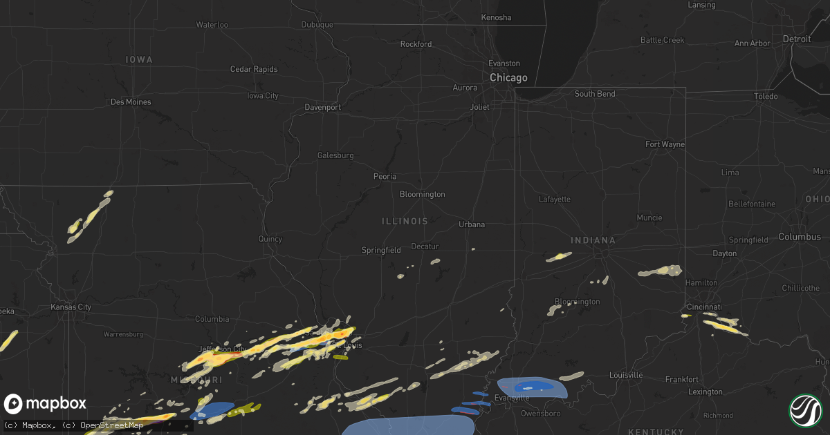 Hail map in Illinois on April 1, 2024