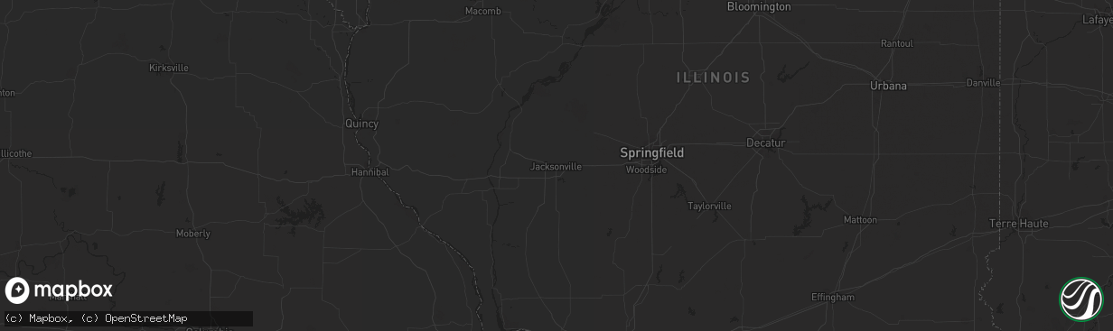 Hail map in Jacksonville, IL on April 1, 2024