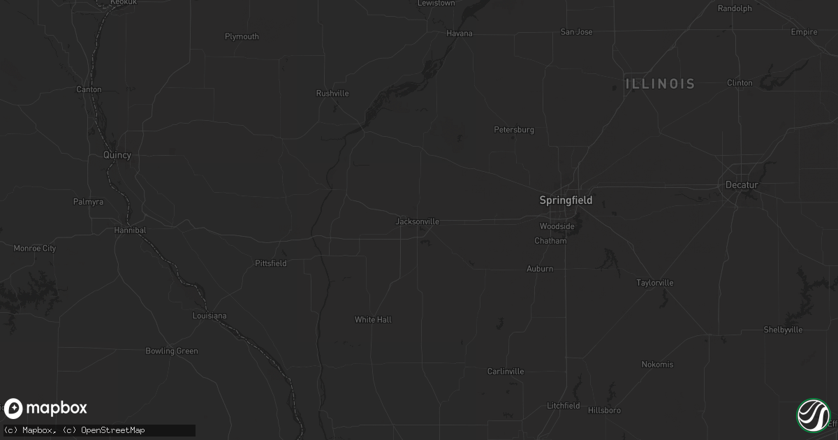 Hail map in Jacksonville, IL on April 1, 2024