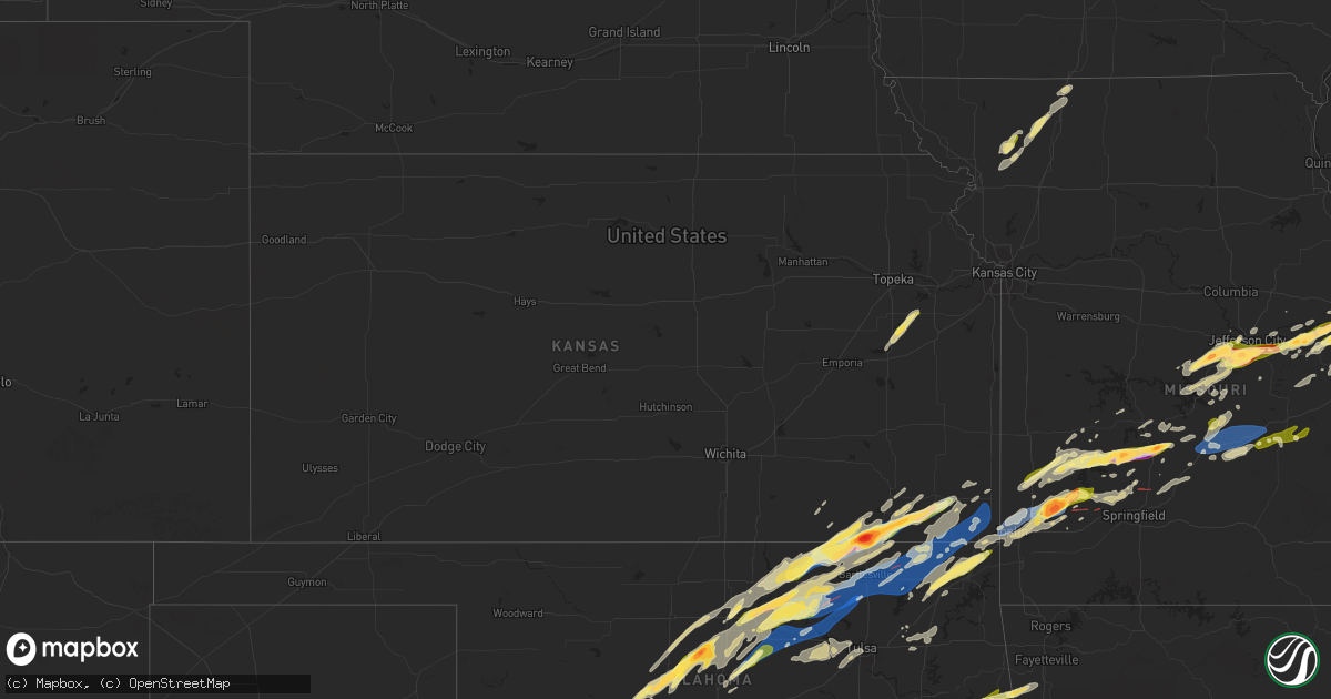 Hail map in Kansas on April 1, 2024