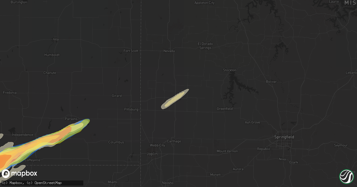 Hail map in Lamar, MO on April 1, 2024