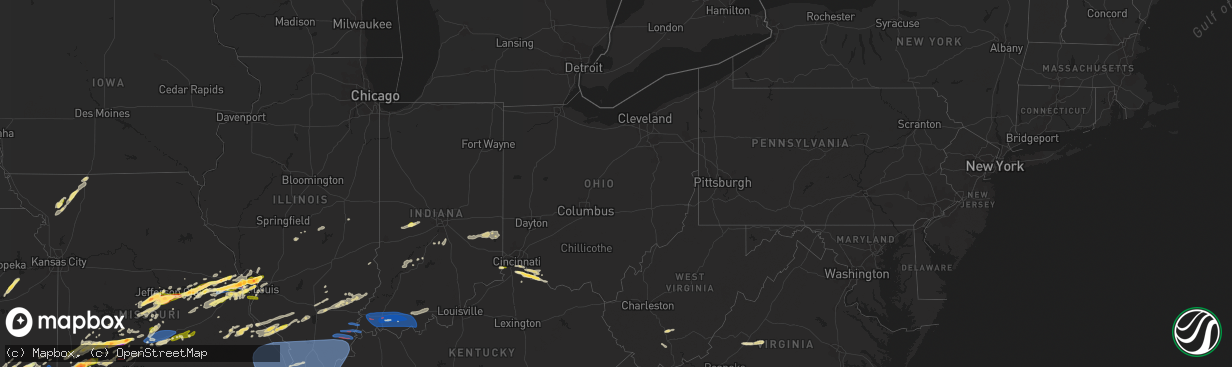 Hail map in Ohio on April 1, 2024