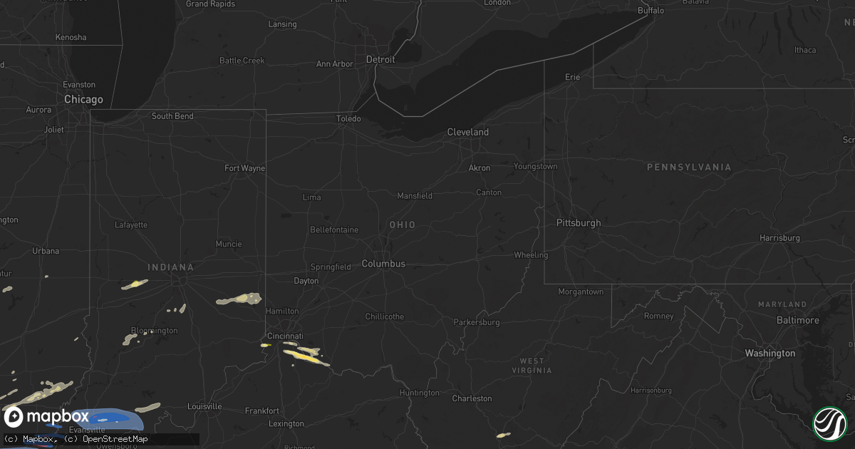 Hail map in Ohio on April 1, 2024